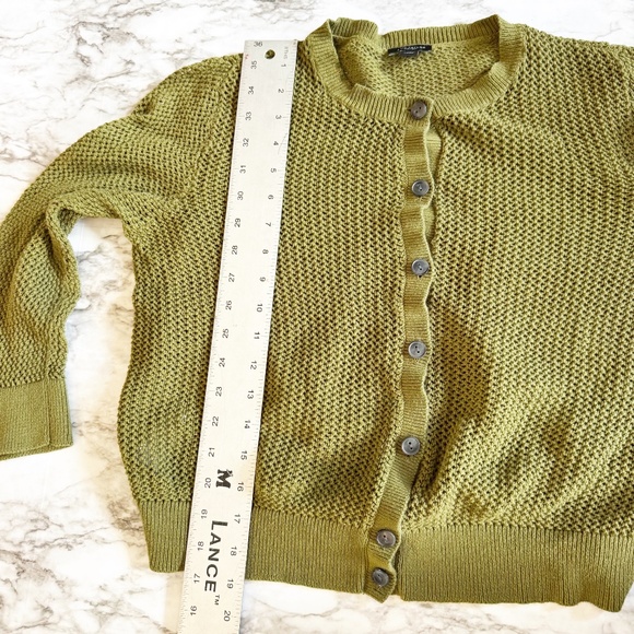 Ann Taylor Green Chunky Knit Cardigan - Picture 5 of 6